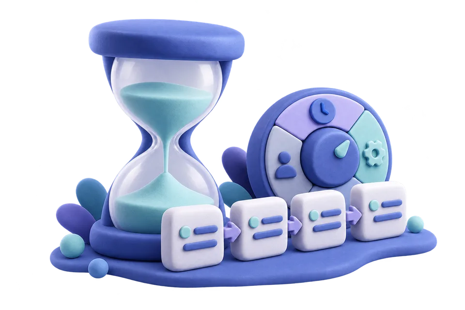 Concept illustration of modeling time spent on a repeated task
